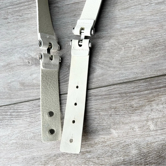 Vintage White Italian Leather Belt Made in Canada - Picture 9 of 13